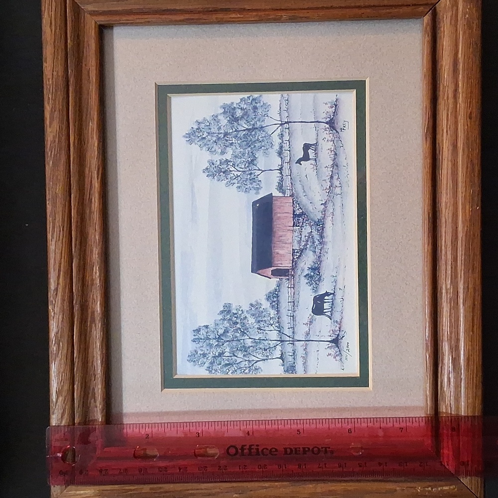 Vintage Pair M Frey Amish Country Art Lithographs Signed Numbered Carriage Buggy - Picture 16 of 16
